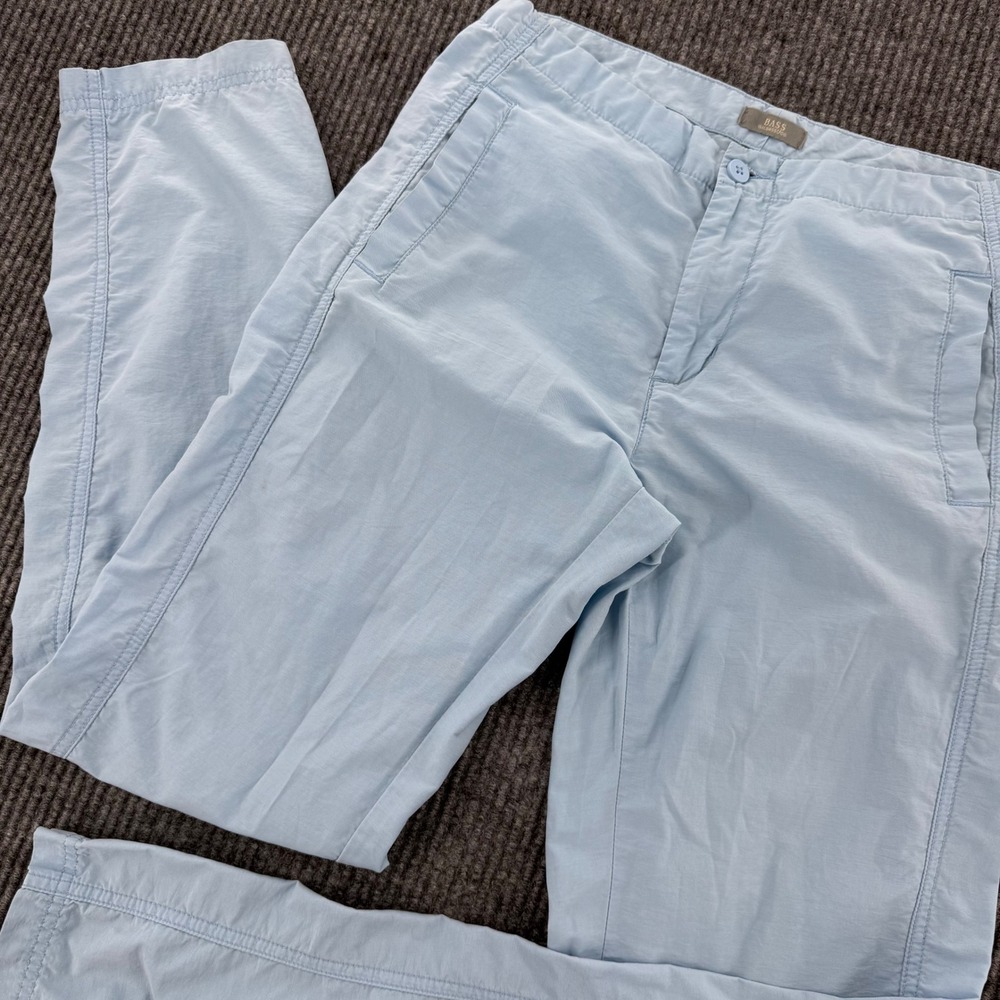 G.H. Bass & Co Womens 6 Light Blue Cotton Nylon Blend Straight Leg Pants